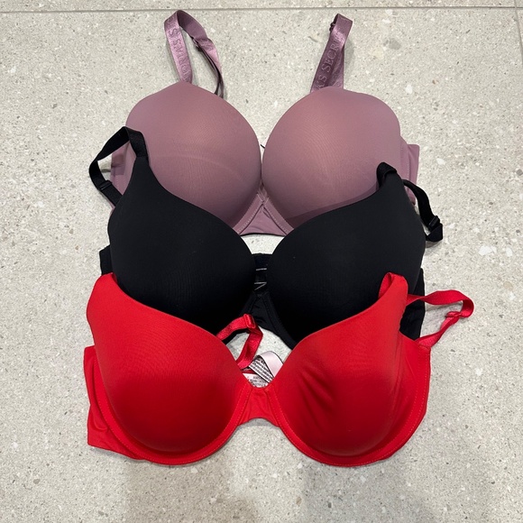 VICTORIA'S SECRET LOT OF 3 THE T-SHIRT PUSH UP BRAS 34D - Picture 1 of 16